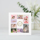 Elegante gouden familiefotocollage Moederdag Feestdagenkaart (Staand voorkant)