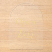 Elegante gouden faux Folie Arch Acryl Open Bar Tek Acryl Uitnodigingen (Voorkant)