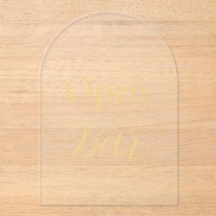 Elegante gouden faux Folie Arch Acryl Open Bar Tek Uitnodigingen