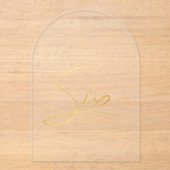 Elegante gouden faux Folie Arch Acryl Tafelnummer (Voorkant)