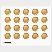 Elegante gouden Faux Wax Seal "Save the Date" Huwe Ronde Sticker (Vel)