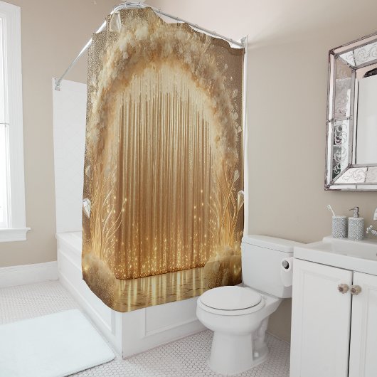 Elegante gouden feestboog luxe huwelijksgeschenk douchegordijn