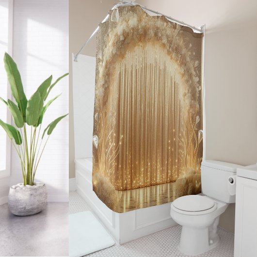 Elegante gouden feestboog luxe huwelijksgeschenk douchegordijn
