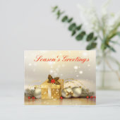 Elegante Gouden Feestdag, Groeten van het Seizoen Feestdagenkaart (Staand voorkant)