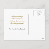 Elegante Gouden Feestdag, Groeten van het Seizoen Feestdagenkaart (Achterkant)