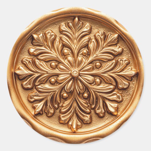 Elegante Gouden Feestdagen Ronde Sticker (Voorkant)