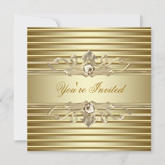 Elegante gouden feestuitnodigingen kaart (Voorkant)