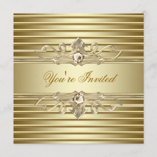 Elegante gouden feestuitnodigingen kaart