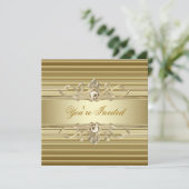 Elegante gouden feestuitnodigingen kaart (Staand voorkant)