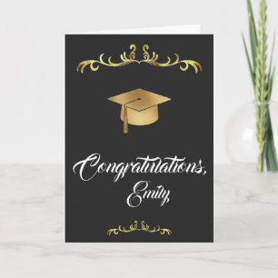 Elegante Gouden Felicitaties Afgestudeerde Afstude Kaart