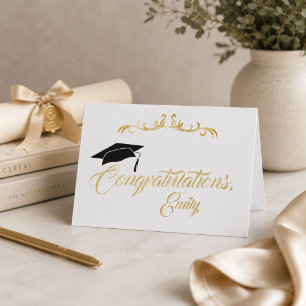 Elegante Gouden Felicitaties Afgestudeerde Afstude Kaart