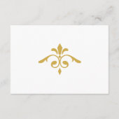 Elegante gouden filigraan op wit, bruiloft recepti informatiekaartje (Achterkant)