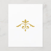 Elegante gouden filigraan op wit, bruiloft uitnodi flyer (Achterkant)