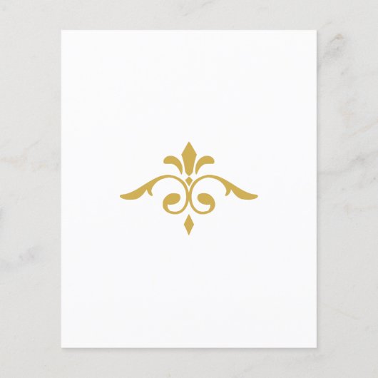 Elegante gouden filigraan op wit, bruiloft uitnodi flyer (Achterkant)