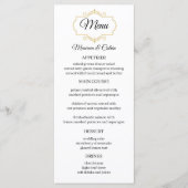 Elegante gouden filigraan op witte bruiloft menu (Voorkant)