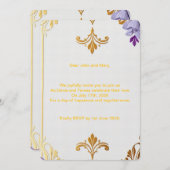 Elegante Gouden Fleur-de-Lis Kaart (Voorkant / Achterkant)