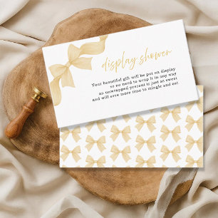 Elegante Gouden Flirt Boog Display Douche Informatiekaartje