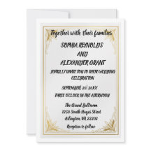 Elegante gouden folie acryl trouwuitnodiging