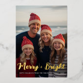 elegante gouden folie belettering Christmas Holida Folie Feestdagenkaart (Voorkant)