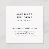 Elegante gouden folie blauw marmer waterverf diama vierkante visitekaartje (Achterkant)