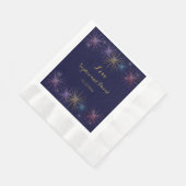 Elegante gouden folie blauwe glitter bruiloft servetten (Hoek)