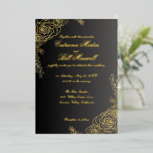 Elegante gouden folie Bloemen bruiloft uitnodiging (Staand Voorkant)