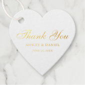 Elegante gouden folie bruiloft dank u | Foto Terug Bedankjes Labels (Voorkant)