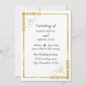 Elegante gouden folie bruiloft kaart (Voorkant)