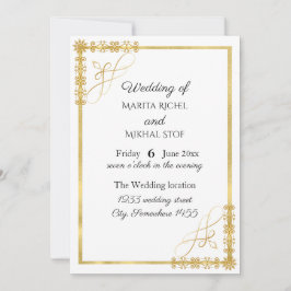 Elegante gouden folie bruiloft kaart