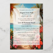 Elegante gouden folie bruiloft uitnodiging (Achterkant)