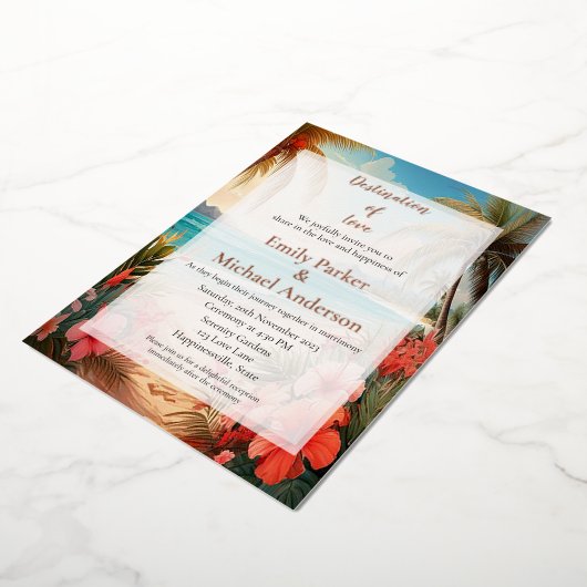 Elegante gouden folie bruiloft uitnodiging (Gedraaid)