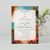 Elegante gouden folie bruiloft uitnodiging (Staand Voorkant)