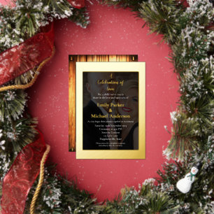 Elegante gouden folie bruiloft uitnodiging