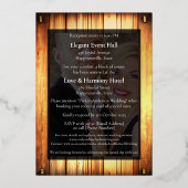 Elegante gouden folie bruiloft uitnodiging (Achterkant)