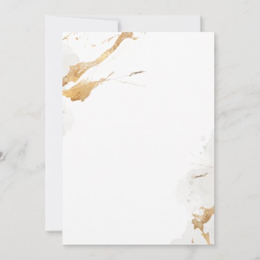 Elegante gouden folie bruiloft uitnodiging (Achterkant)