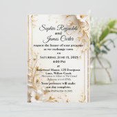 Elegante gouden folie bruiloft uitnodiging | forme (Staand voorkant)