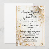 Elegante gouden folie bruiloft uitnodiging | forme (Voorkant / Achterkant)