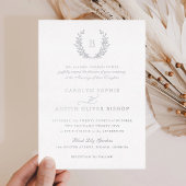 Elegante gouden folie crest blad monogram bruiloft folie uitnodiging