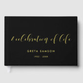 Elegante gouden folie Een viering van het leven be Gastenboek (Voorkant)