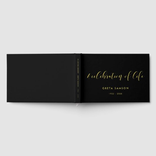 Elegante gouden folie Een viering van het leven be Gastenboek (Volledig)
