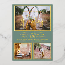 Elegante gouden folie foto collage salie bruiloft