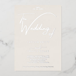 Elegante gouden folie ivoor bloeiende bruiloft uitnodiging