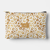 Elegante gouden folie luipaard print wit monogram etui (Voorkant)