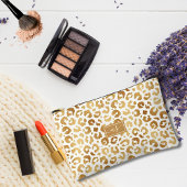 Elegante gouden folie luipaard print wit monogram etui
