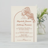 Elegante gouden folie orchidee boog bruiloft folie uitnodiging (Staand Voorkant)