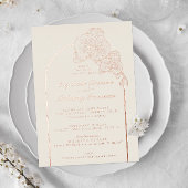 Elegante gouden folie orchidee boog bruiloft folie uitnodiging