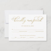 Elegante gouden folie script trouw-RSVP kaart (Voorkant)