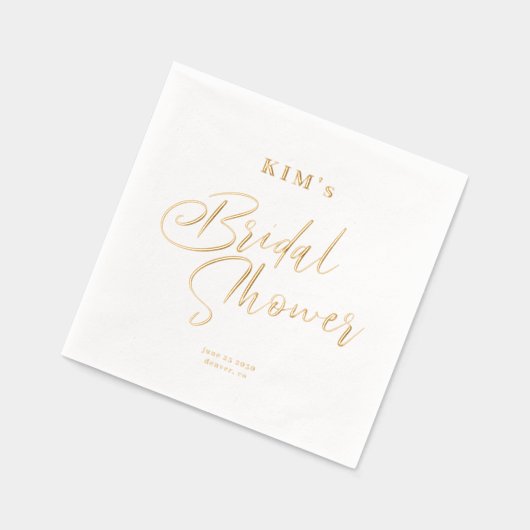 Elegante gouden folie script vrijgezellenfeest par folie servetten (Links)