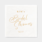 Elegante gouden folie script vrijgezellenfeest par folie servetten (Voorkant)