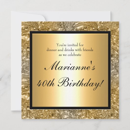 Elegante gouden folie-uitlook voor elke uitnodigin kaart (Voorkant)